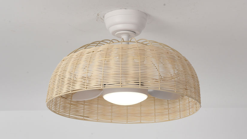 Wicker ceiling fan installation